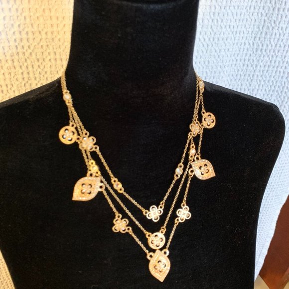 Ballet Gold Rhinestone Baroque Designer Necklace - Picture 4 of 10